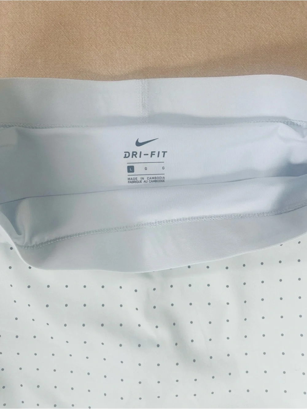 Nike White Tennis Skort with Gray Micro Dot Print
